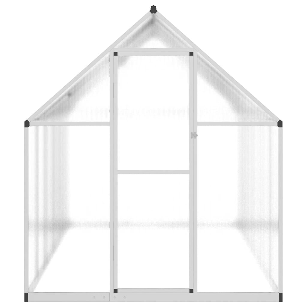 Greenhouse with Base Frame Silver 334x169x195 cm Aluminium