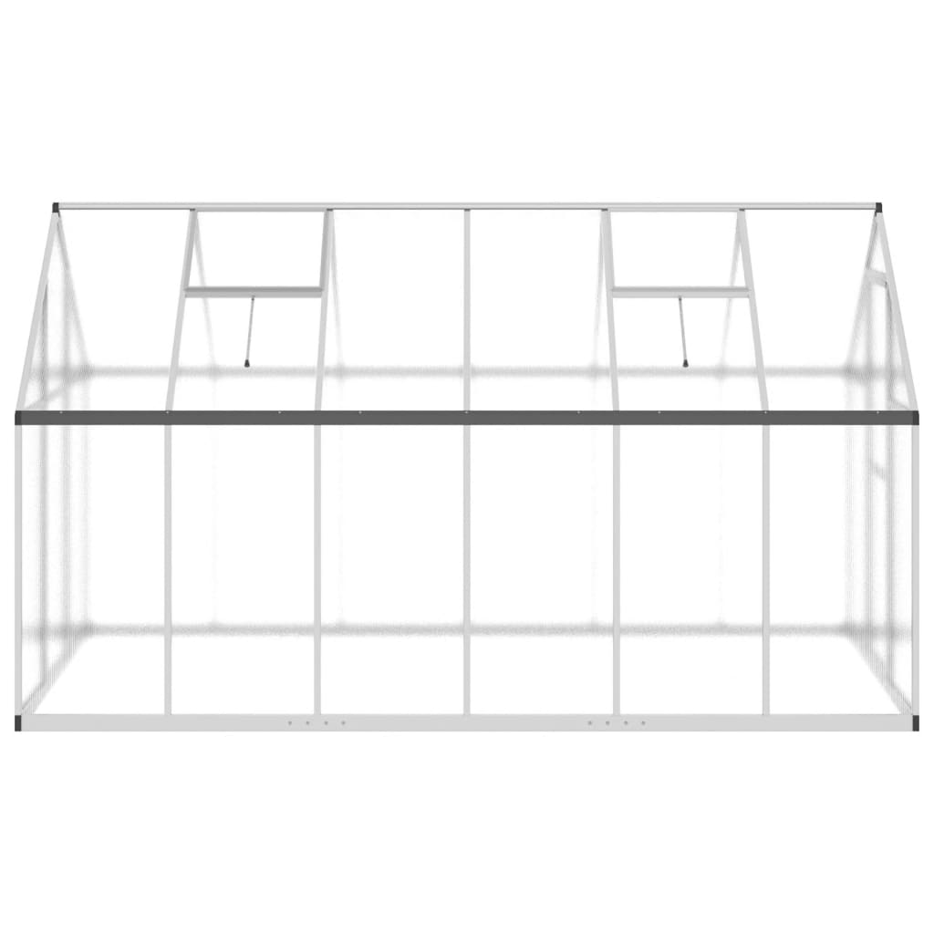 Greenhouse with Base Frame Silver 334x169x195 cm Aluminium