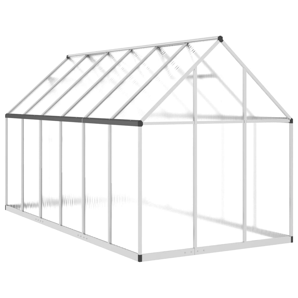 Greenhouse with Base Frame Silver 334x169x195 cm Aluminium