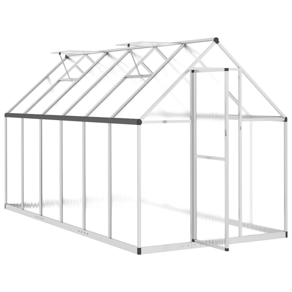 Greenhouse with Base Frame Silver 334x169x195 cm Aluminium