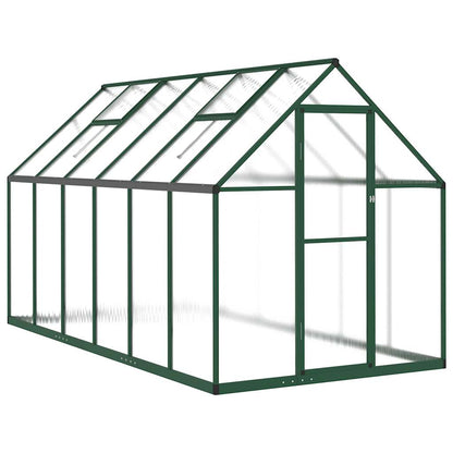 Greenhouse with Base Frame Green 334x169x195 cm Aluminium