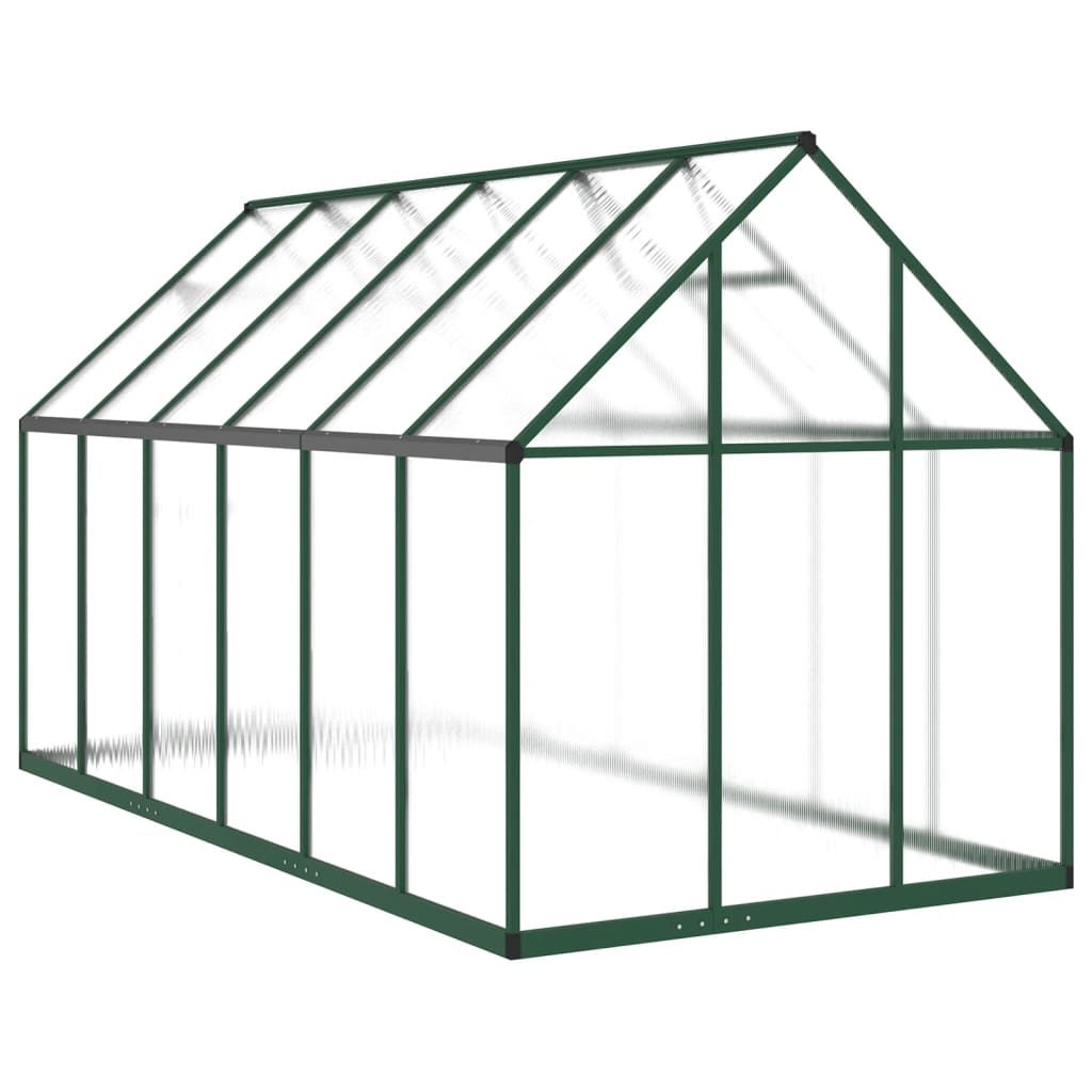 Greenhouse with Base Frame Green 334x169x195 cm Aluminium