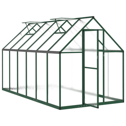 Greenhouse with Base Frame Green 334x169x195 cm Aluminium