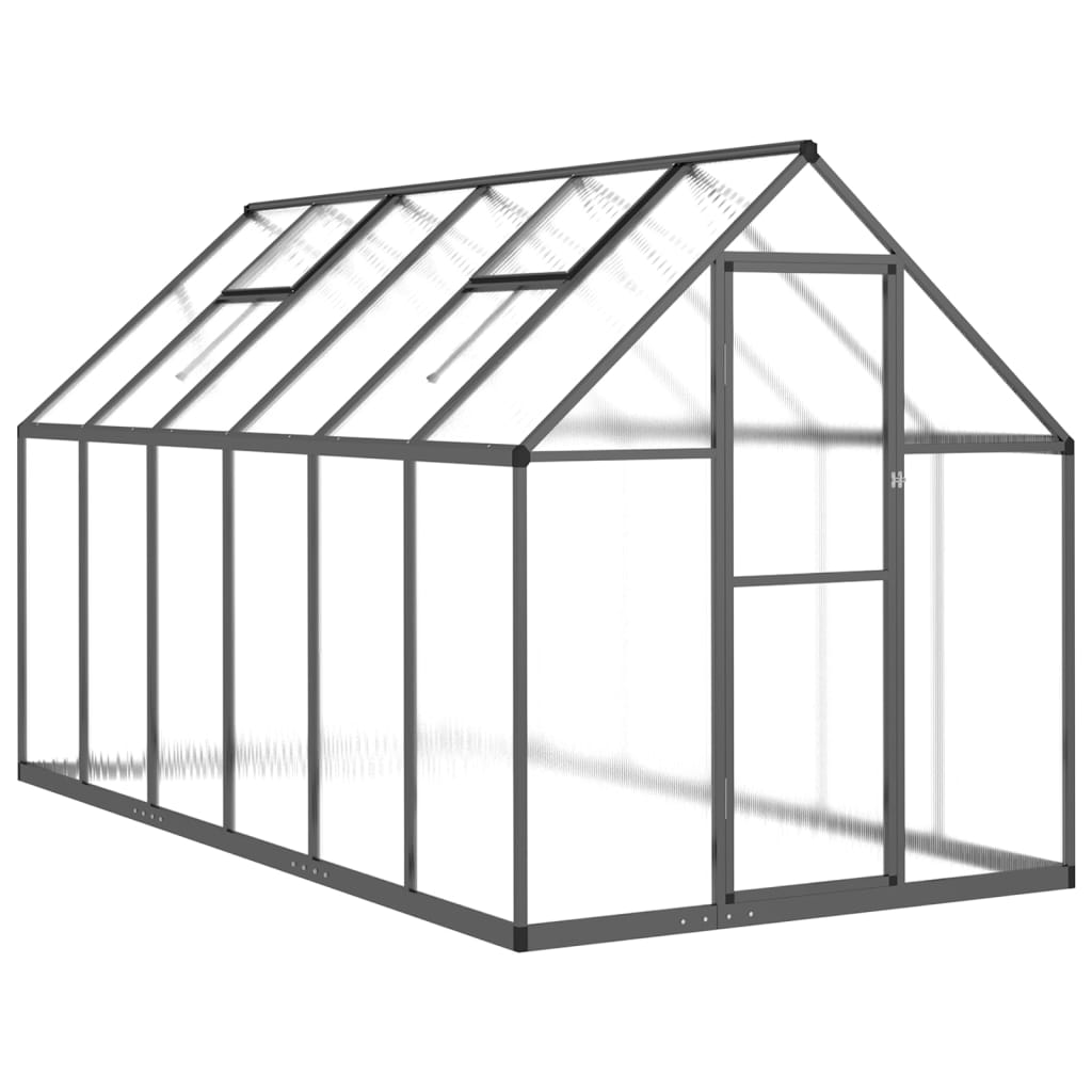 Greenhouse with Base Frame Anthracite 334x169x195 cm Aluminium