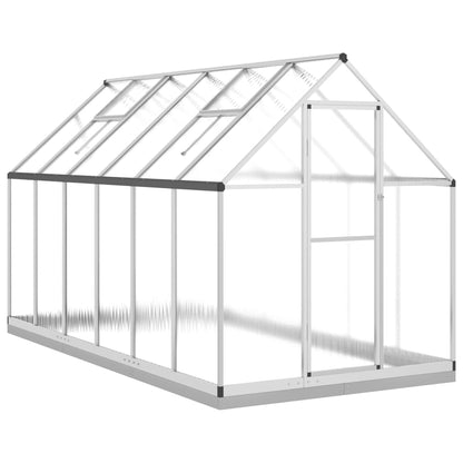 Greenhouse with Base Frame Silver 334x169x202 cm Aluminium