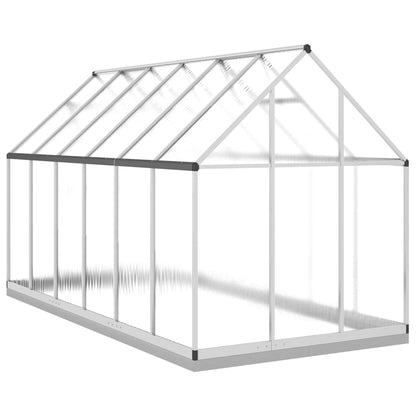 Greenhouse with Base Frame Silver 334x169x202 cm Aluminium