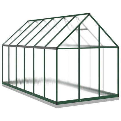 Greenhouse with Base Frame Green 334x169x202 cm Aluminium