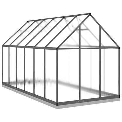 Greenhouse with Base Frame Anthracite 334x169x202 cm Aluminium