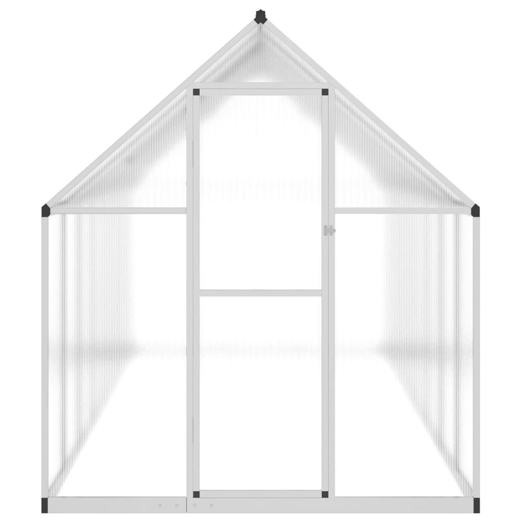 Greenhouse with Base Frame Silver 445x169x195 cm Aluminium