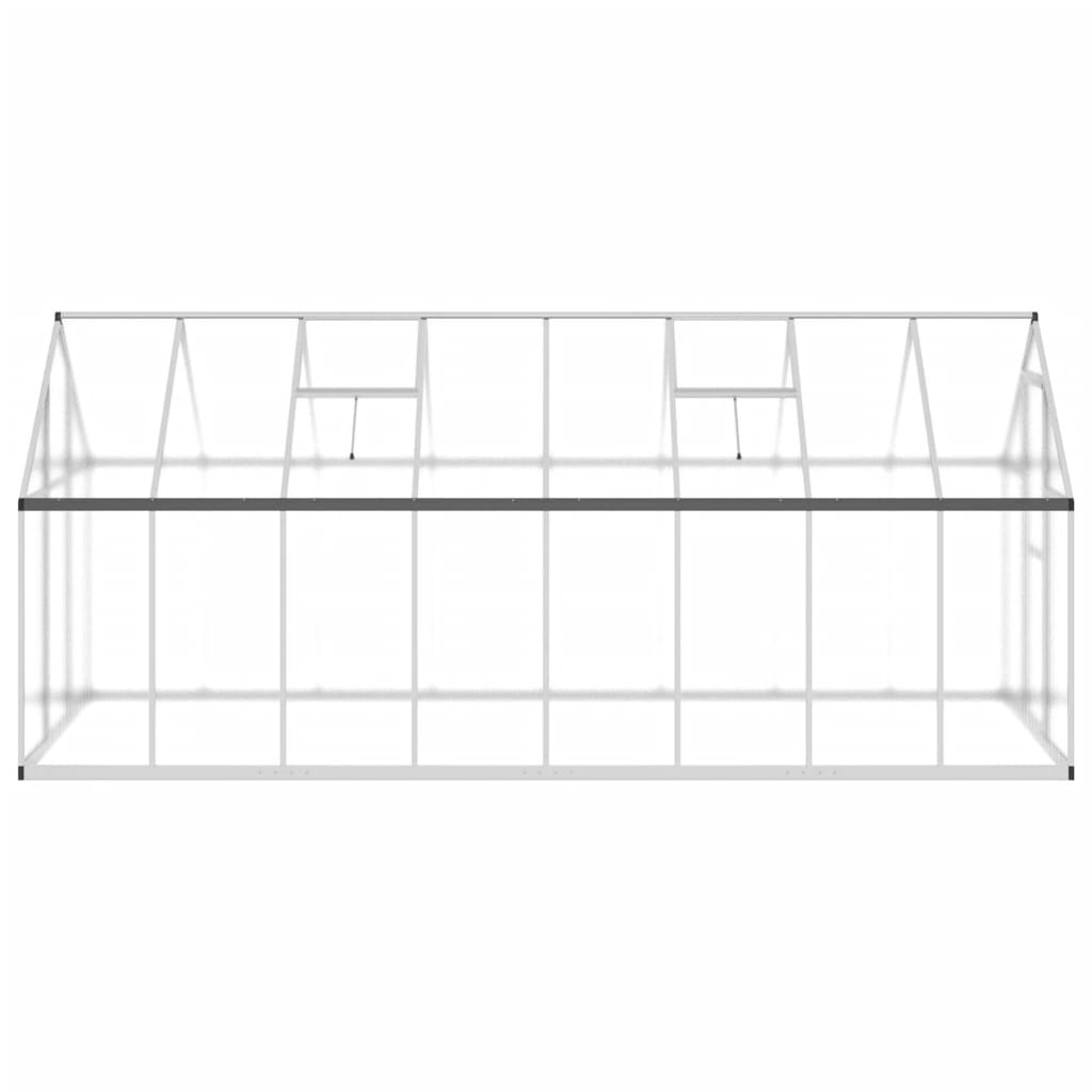 Greenhouse with Base Frame Silver 445x169x195 cm Aluminium