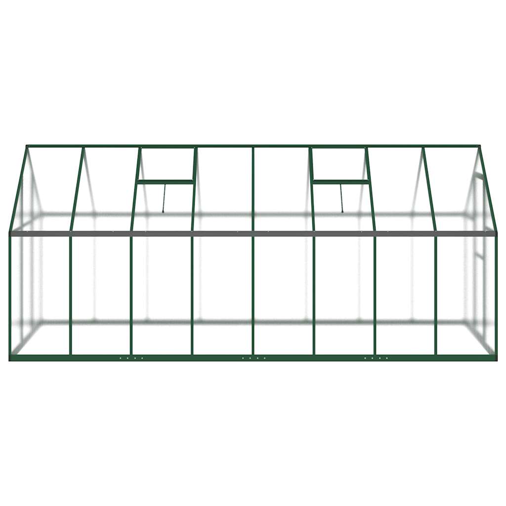 Greenhouse with Base Frame Green 445x169x195 cm Aluminium