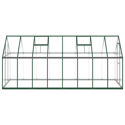 Greenhouse with Base Frame Green 445x169x195 cm Aluminium