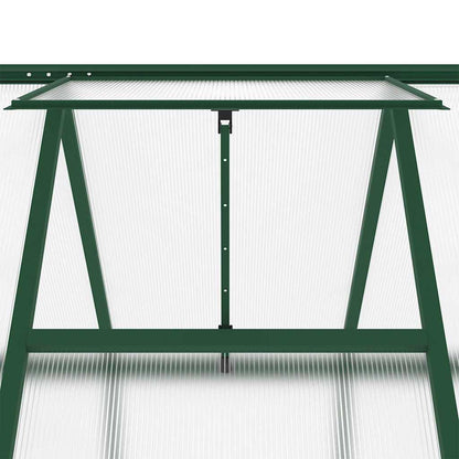 Greenhouse with Base Frame Green 445x169x195 cm Aluminium