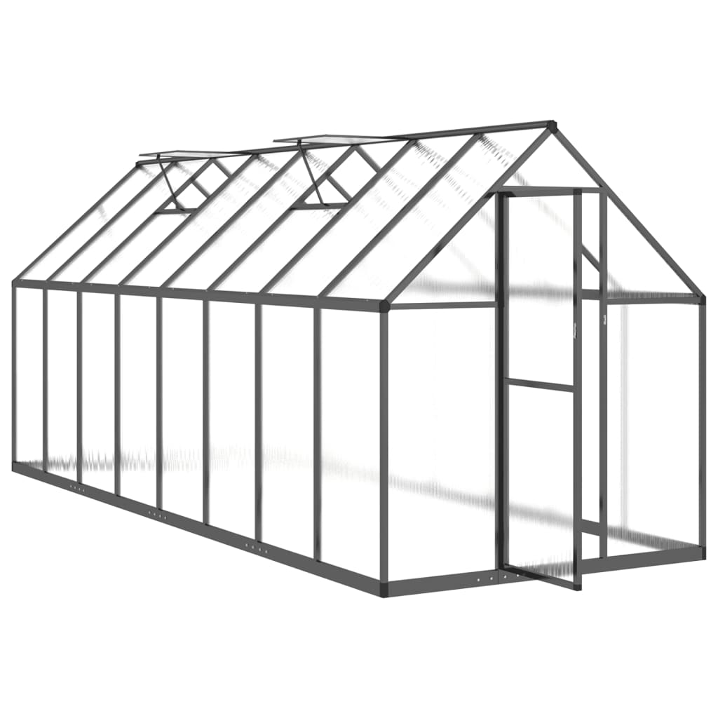 Greenhouse with Base Frame Anthracite 445x169x195 cm Aluminium