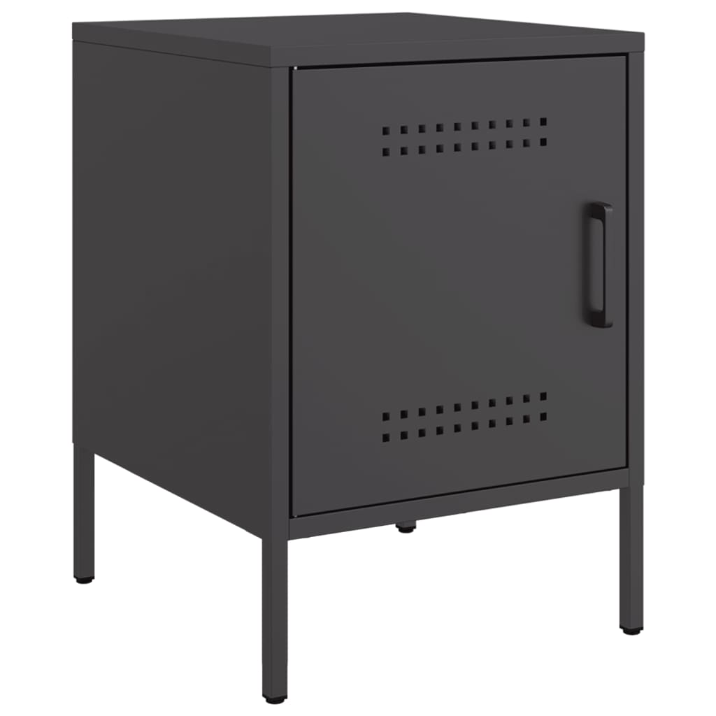 Bedside Cabinet Black 36x39x50.5 cm Steel