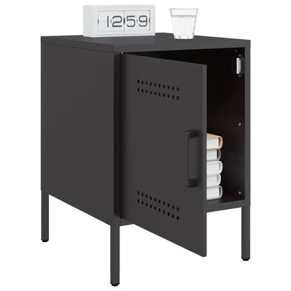 Bedside Cabinet Black 36x39x50.5 cm Steel