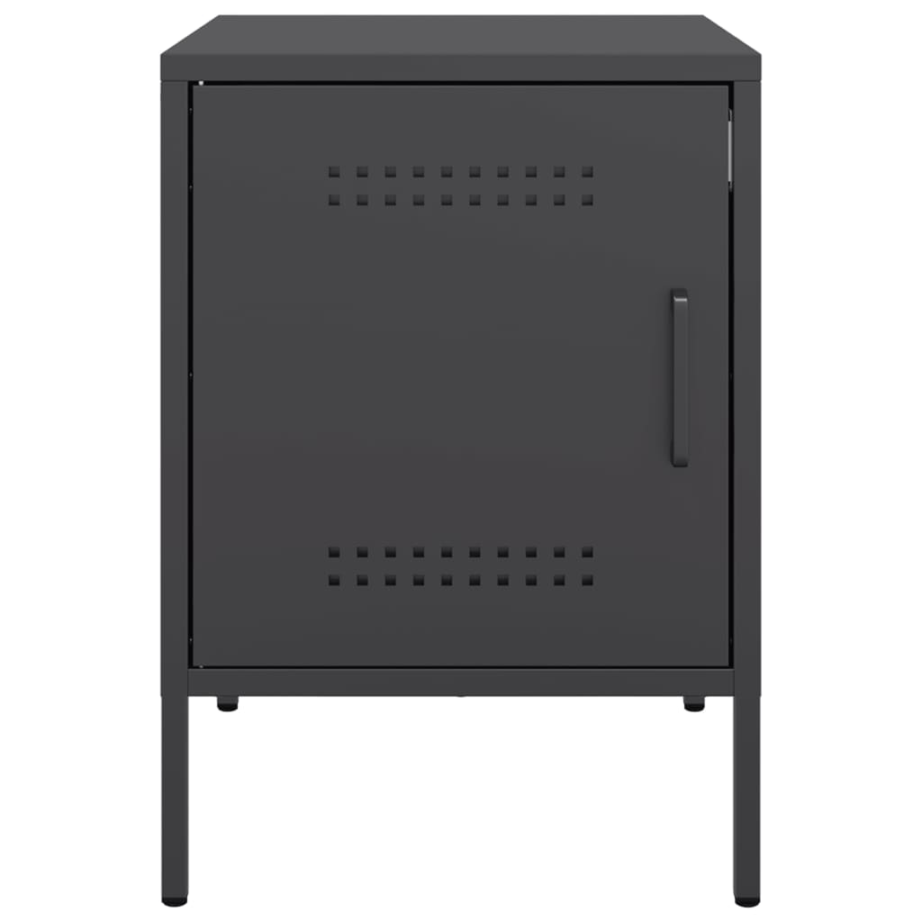 Bedside Cabinet Black 36x39x50.5 cm Steel