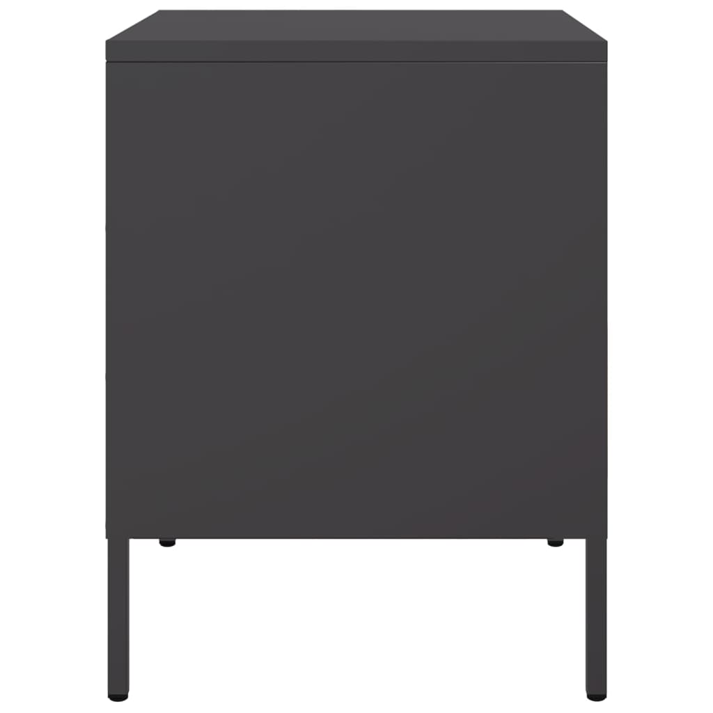 Bedside Cabinet Black 36x39x50.5 cm Steel