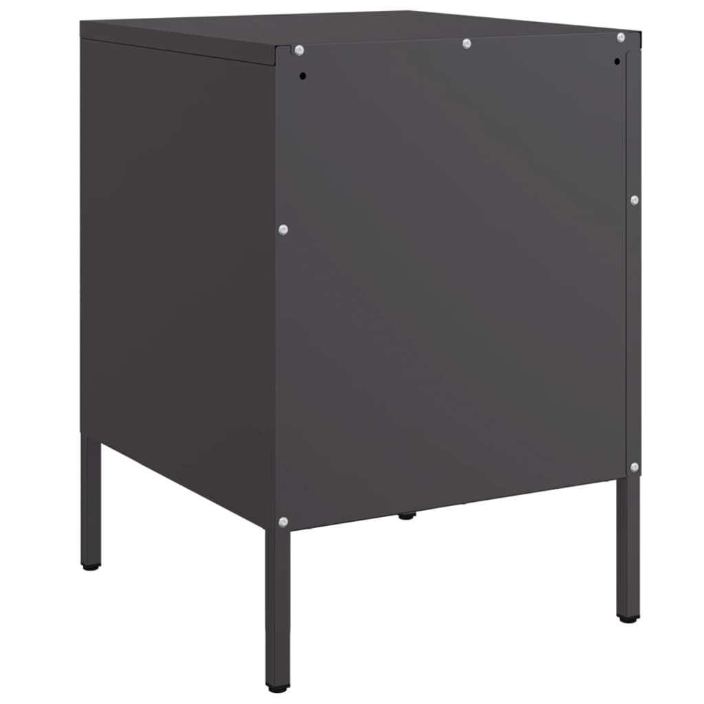 Bedside Cabinet Black 36x39x50.5 cm Steel