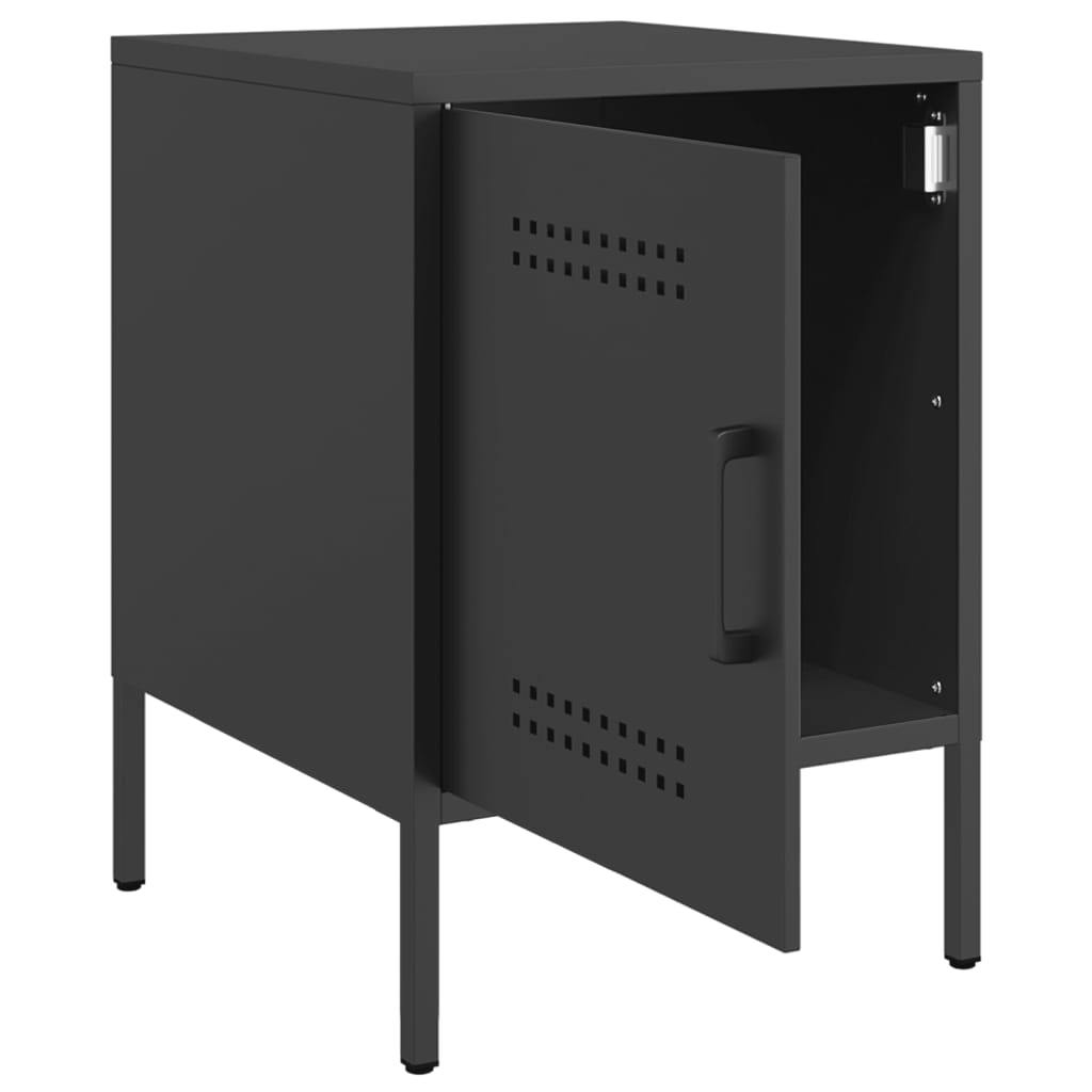 Bedside Cabinet Black 36x39x50.5 cm Steel