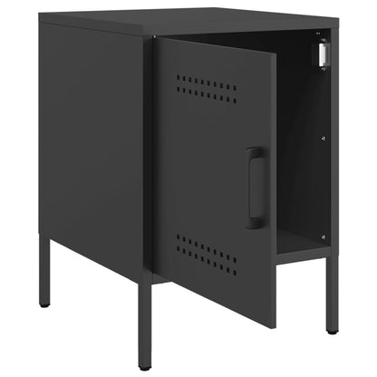 Bedside Cabinet Black 36x39x50.5 cm Steel