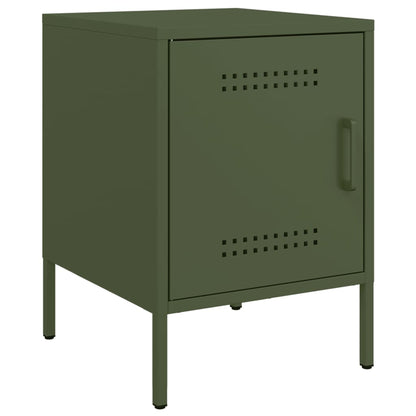 Bedside Cabinet Olive Green 36x39x50.5 cm Steel