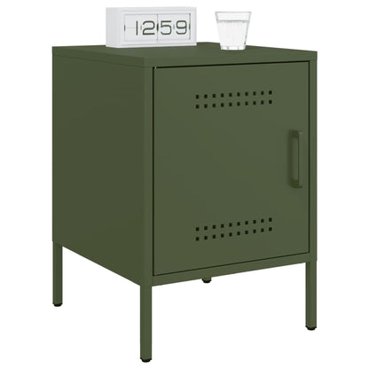 Bedside Cabinet Olive Green 36x39x50.5 cm Steel