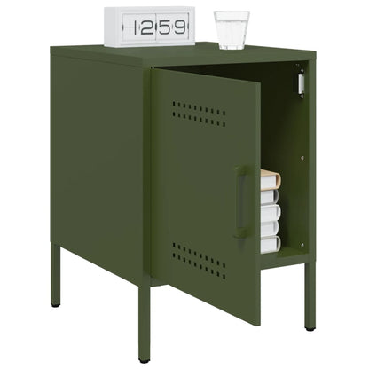 Bedside Cabinet Olive Green 36x39x50.5 cm Steel