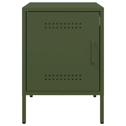 Bedside Cabinet Olive Green 36x39x50.5 cm Steel