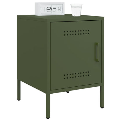 Bedside Cabinets 2 pcs Olive Green 36x39x50.5 cm Steel