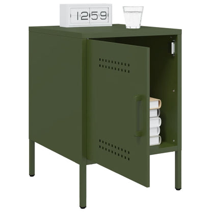 Bedside Cabinets 2 pcs Olive Green 36x39x50.5 cm Steel