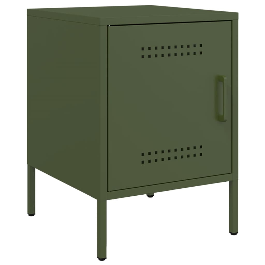 Bedside Cabinets 2 pcs Olive Green 36x39x50.5 cm Steel