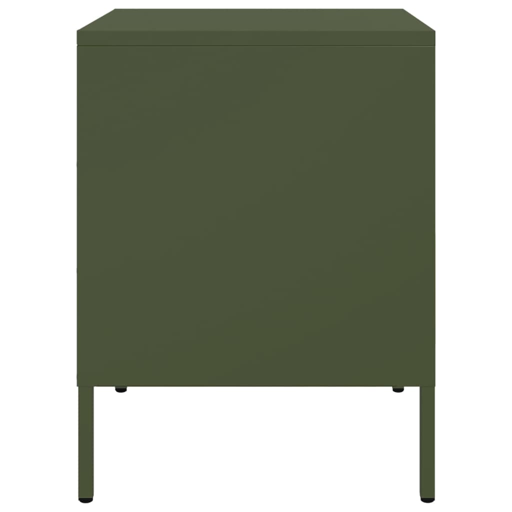 Bedside Cabinets 2 pcs Olive Green 36x39x50.5 cm Steel