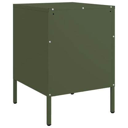 Bedside Cabinets 2 pcs Olive Green 36x39x50.5 cm Steel