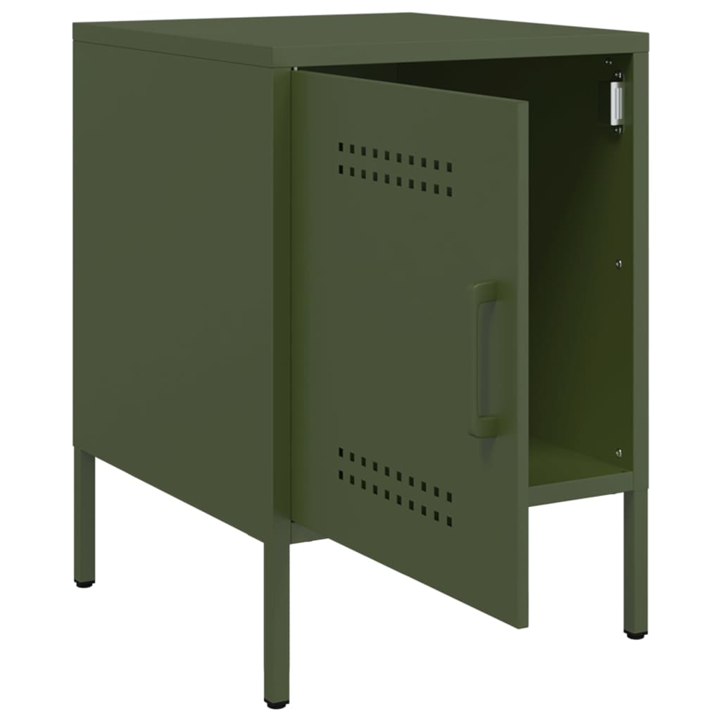 Bedside Cabinets 2 pcs Olive Green 36x39x50.5 cm Steel