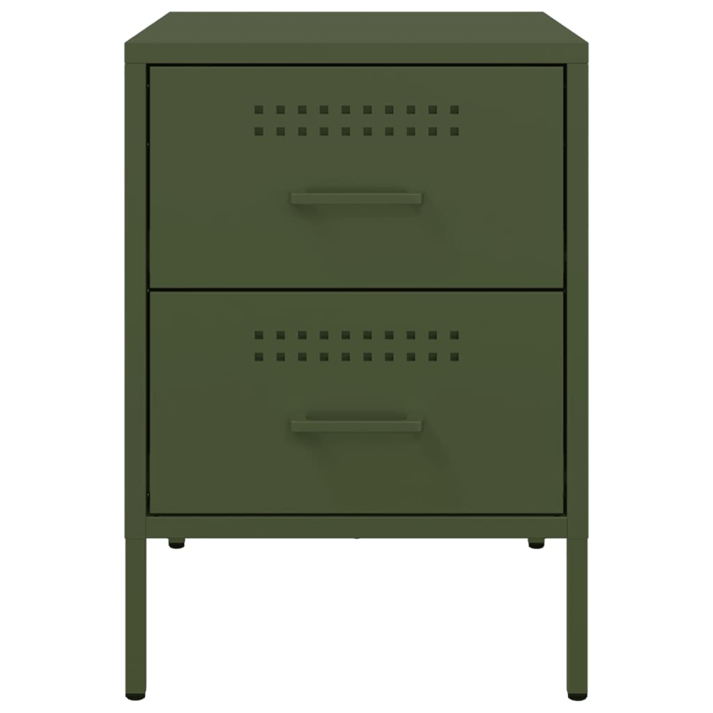 Bedside Cabinet Olive Green 36x39x50.5 cm Steel