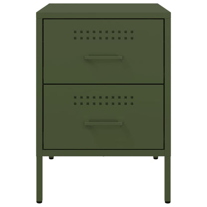 Bedside Cabinet Olive Green 36x39x50.5 cm Steel