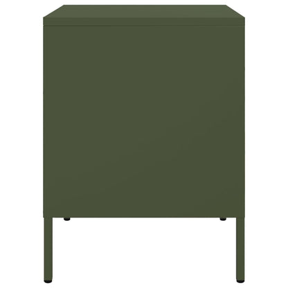 Bedside Cabinet Olive Green 36x39x50.5 cm Steel