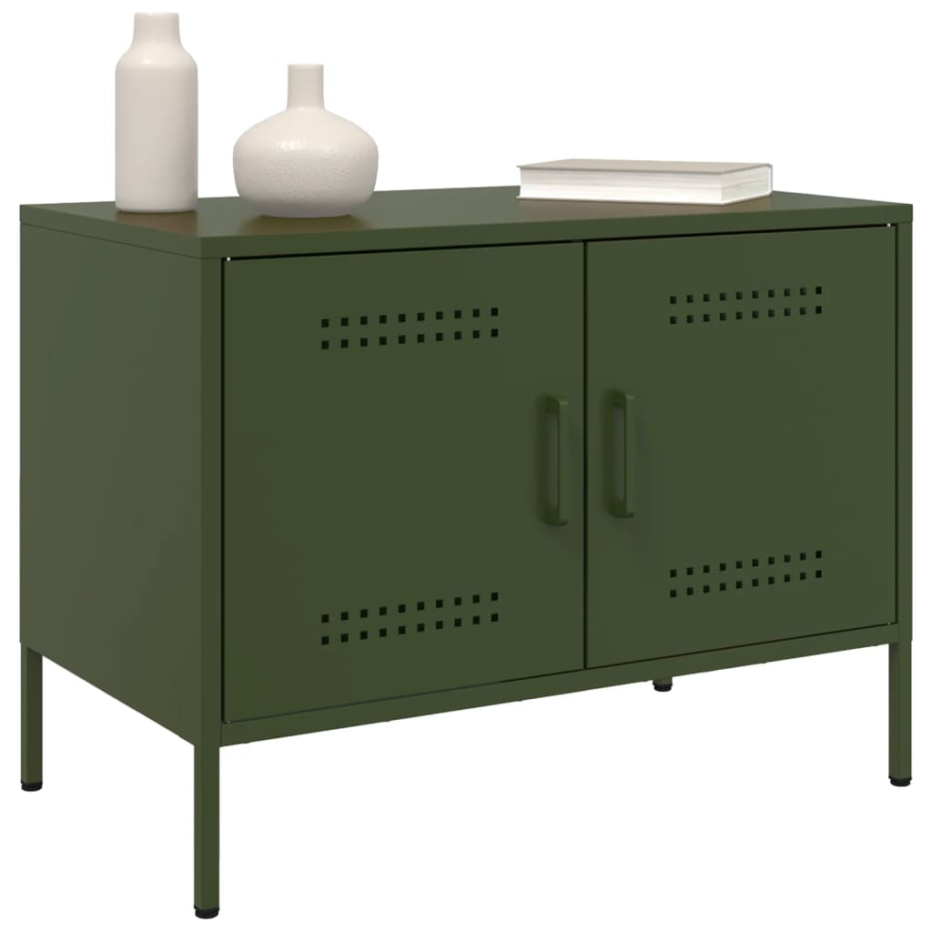 TV Cabinets 2 pcs Olive Green 68x39x50.5 cm Steel