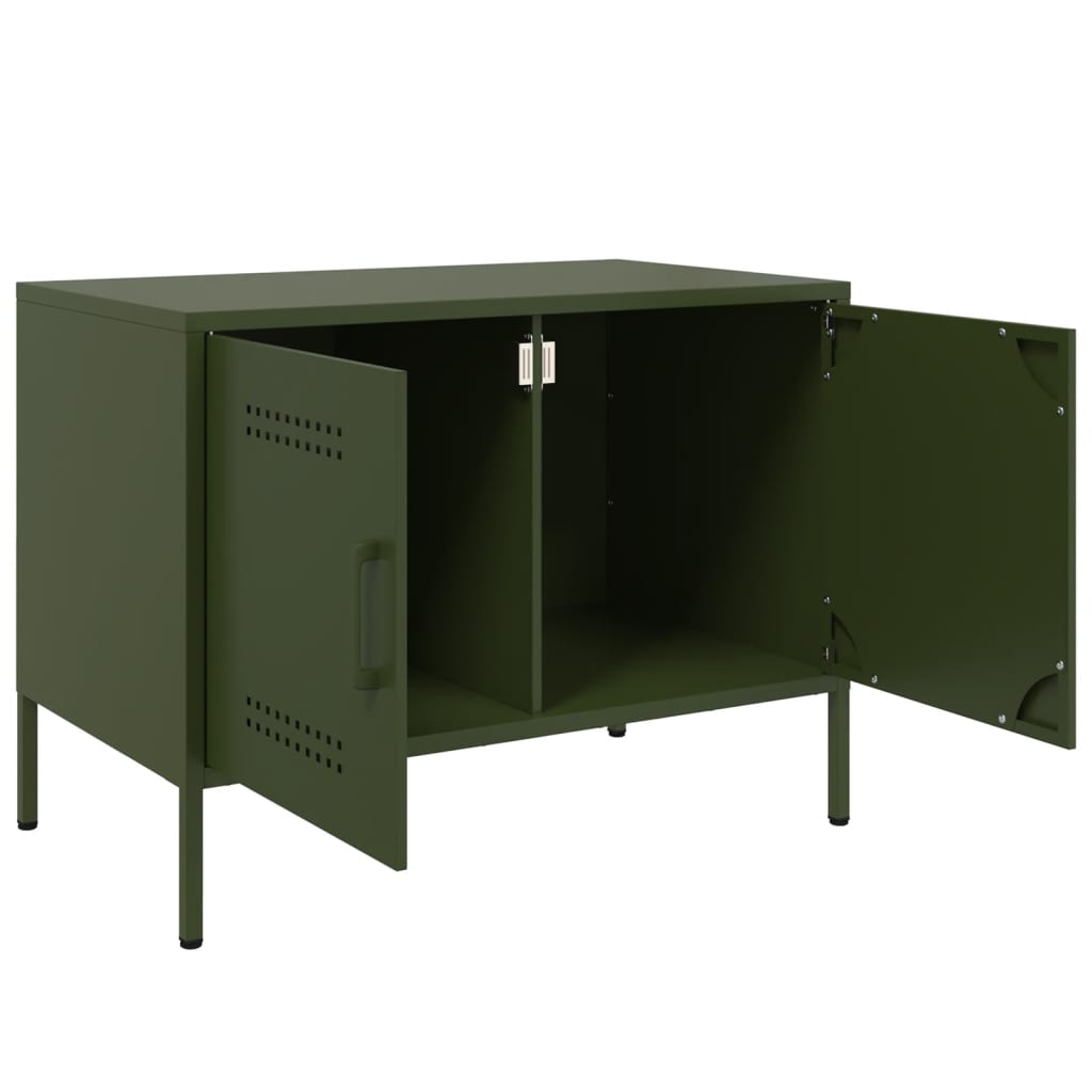 TV Cabinets 2 pcs Olive Green 68x39x50.5 cm Steel