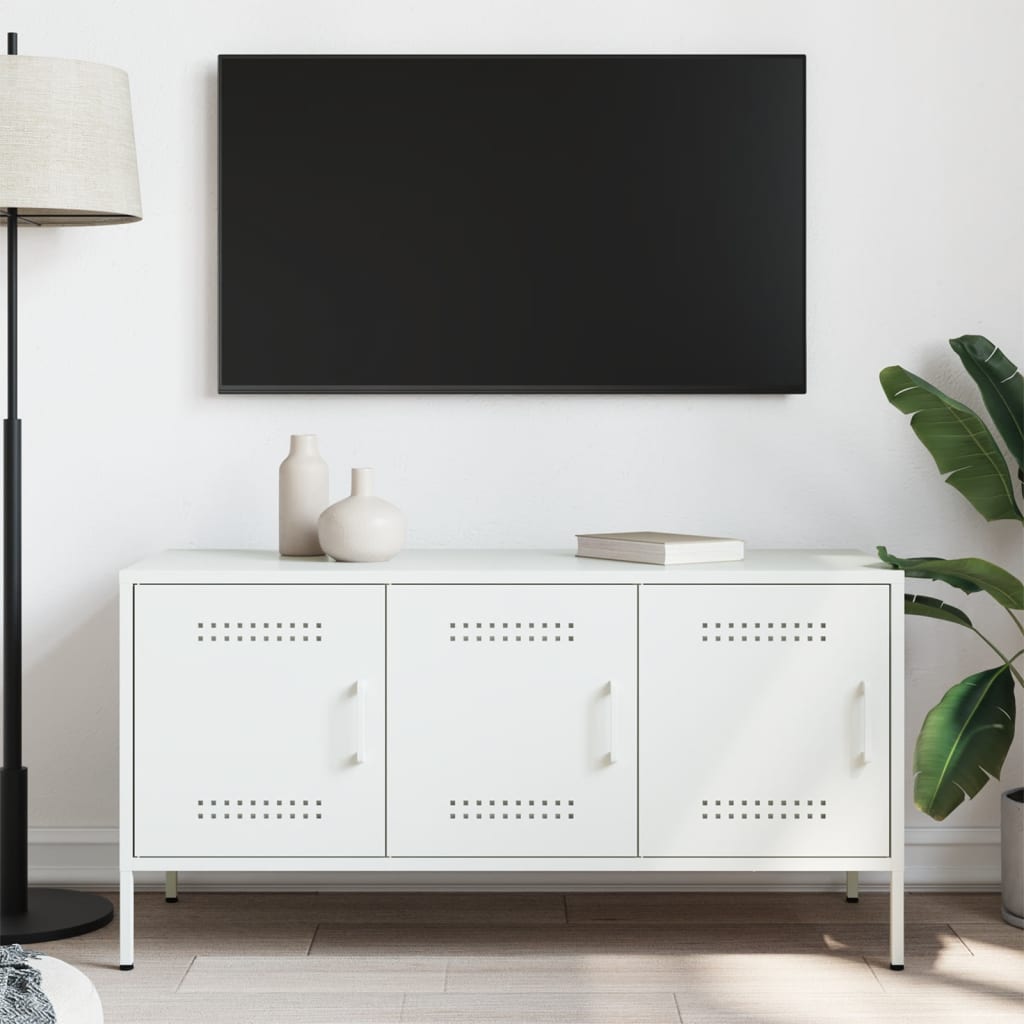 TV Cabinet White 100.5x39x50.5 cm Steel