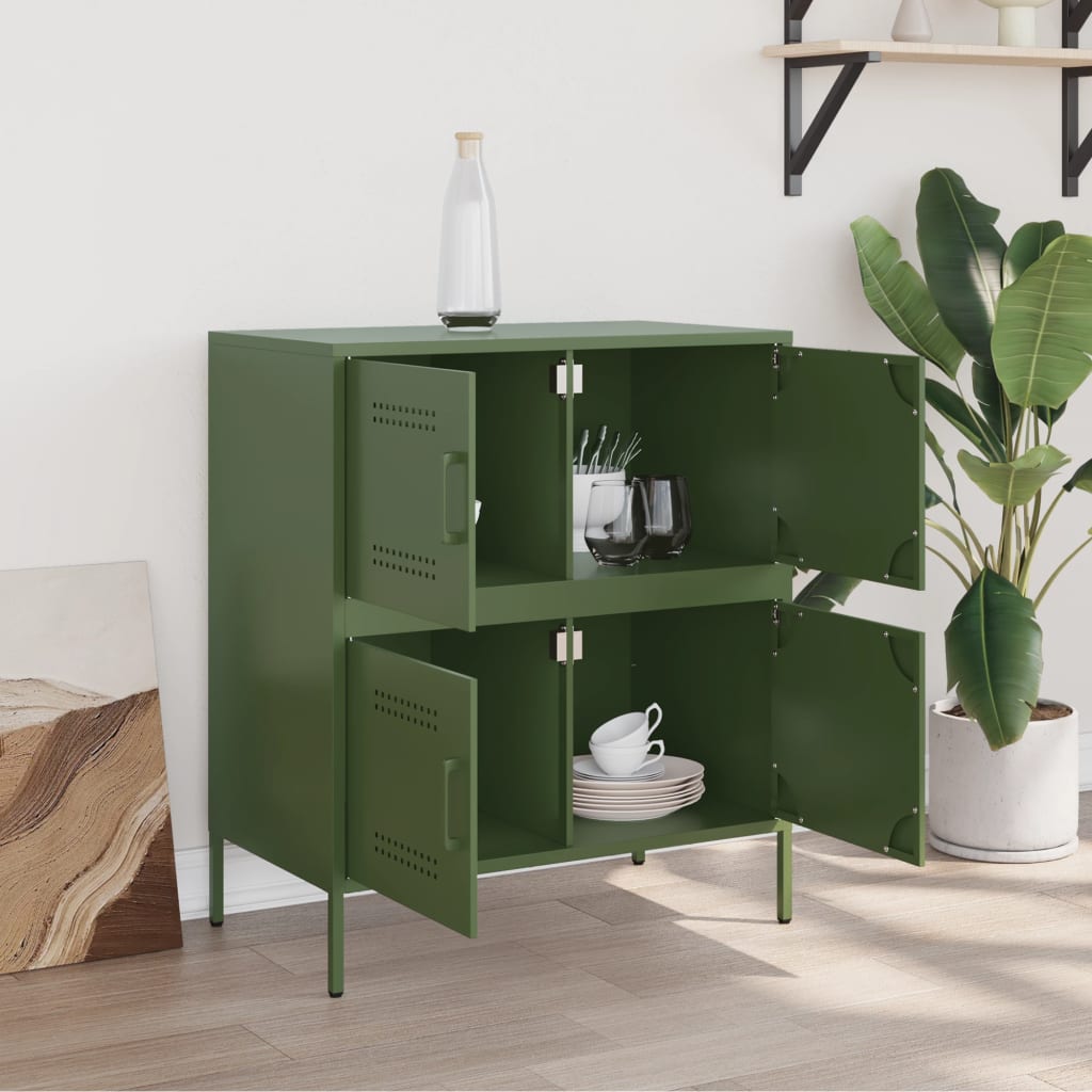 Sideboard Olive Green 68x39x79 cm Steel