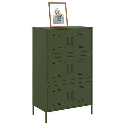 Highboard Olive Green 68x39x113 cm Steel