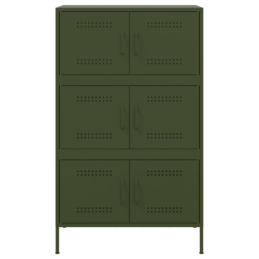 Highboard Olive Green 68x39x113 cm Steel