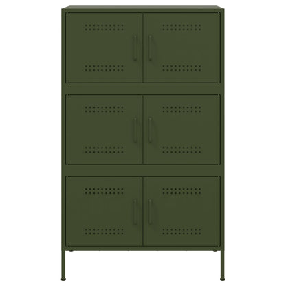 Highboard Olive Green 68x39x113 cm Steel