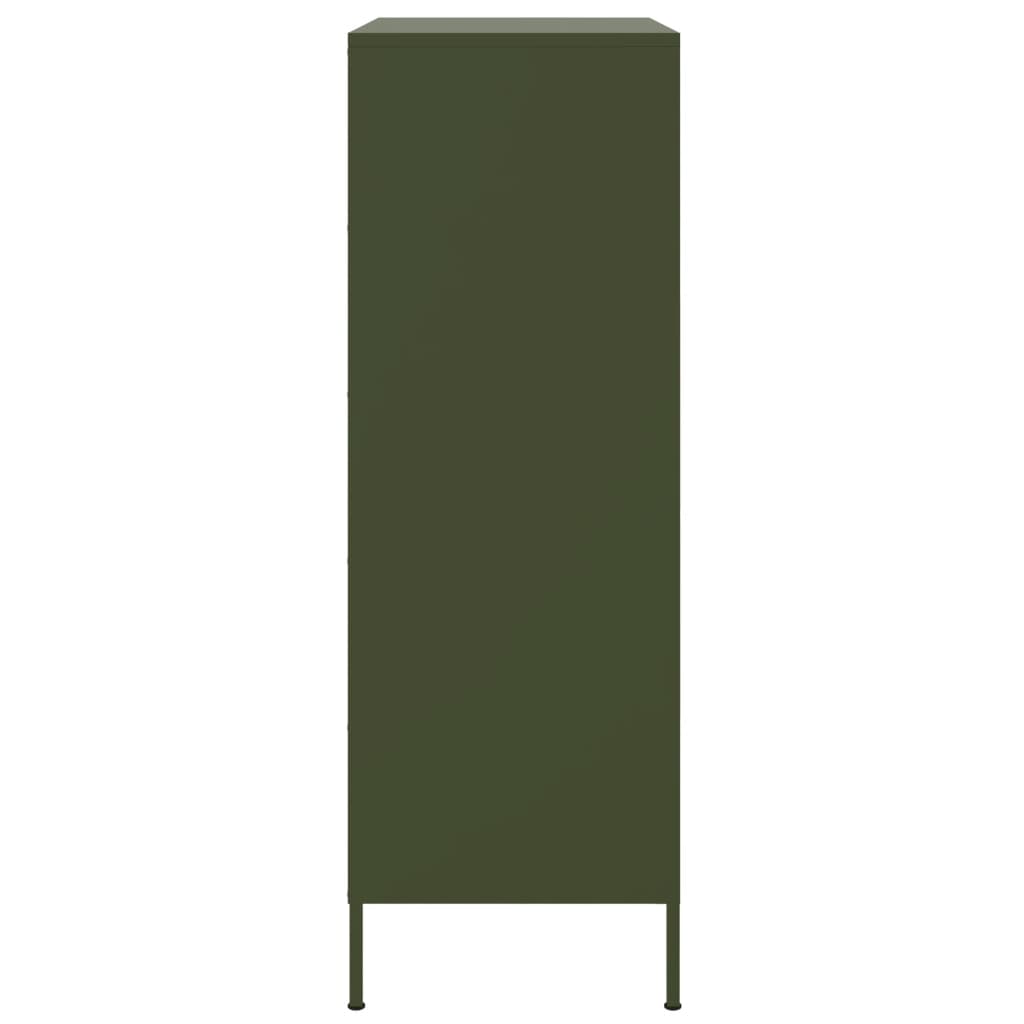 Highboard Olive Green 68x39x113 cm Steel