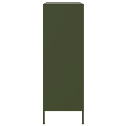 Highboard Olive Green 68x39x113 cm Steel