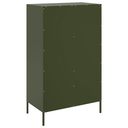 Highboard Olive Green 68x39x113 cm Steel