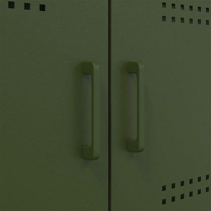 Highboard Olive Green 68x39x113 cm Steel