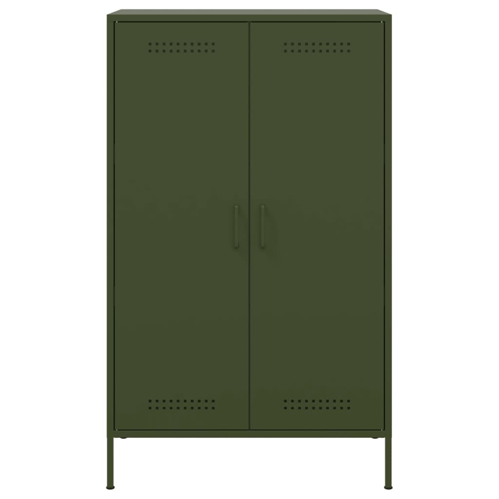 Highboard Olive Green 68x39x113 cm Steel